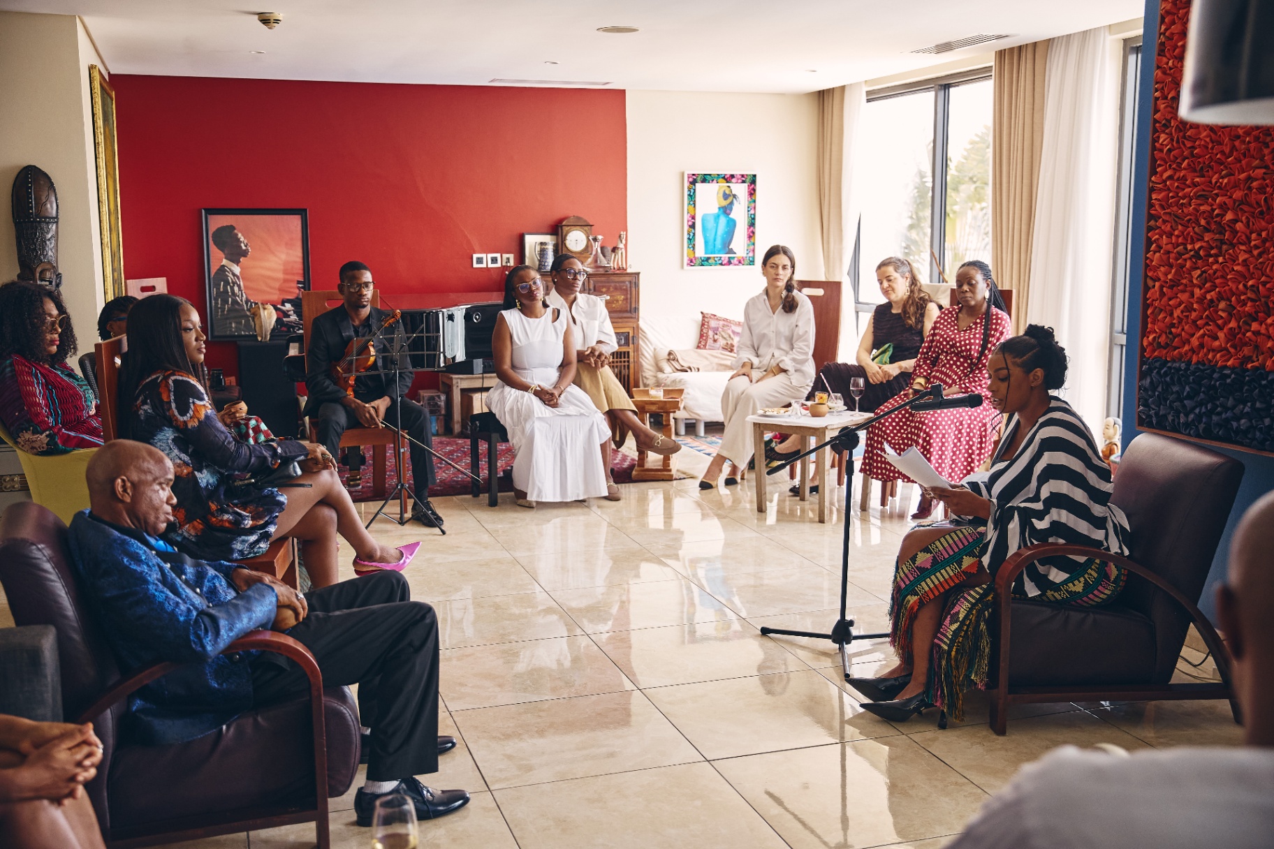 Ruth performing for an audience